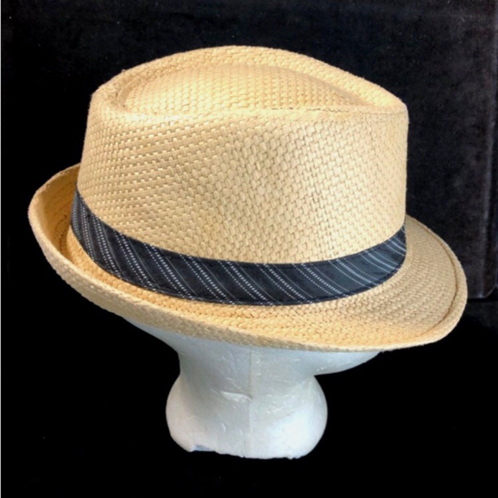 DPC DORFMAN PACIFIC CO Hat sz M Fedora Trilby Woven Paper Straw Natural Color - Picture 5 of 8